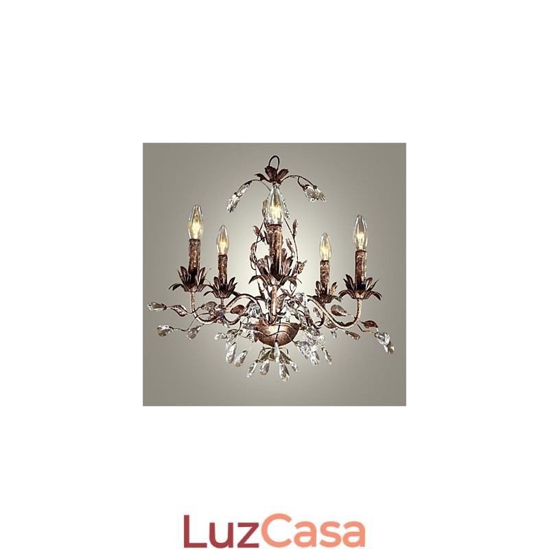 Lustre de metal de latão antigo estilo vela vintage