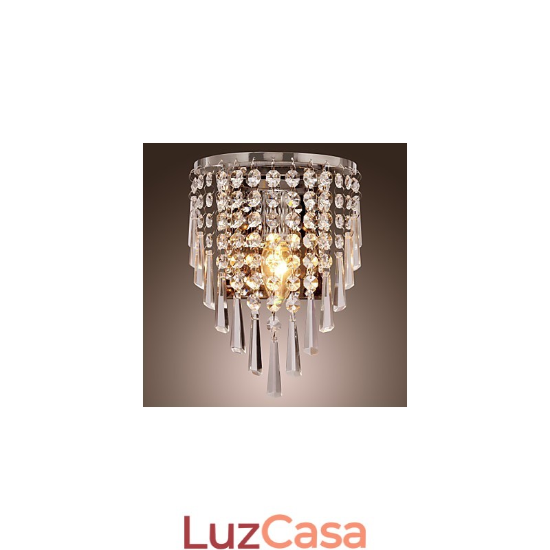 Luminária de parede semicircular em Crystal Feature
