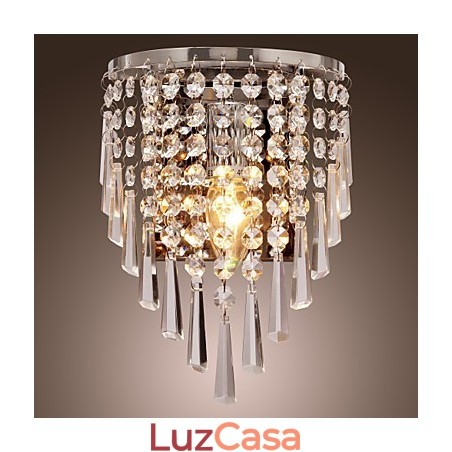 Luminária de parede semicircular em Crystal Feature