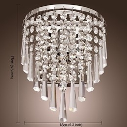 Luminária de parede semicircular em Crystal Feature