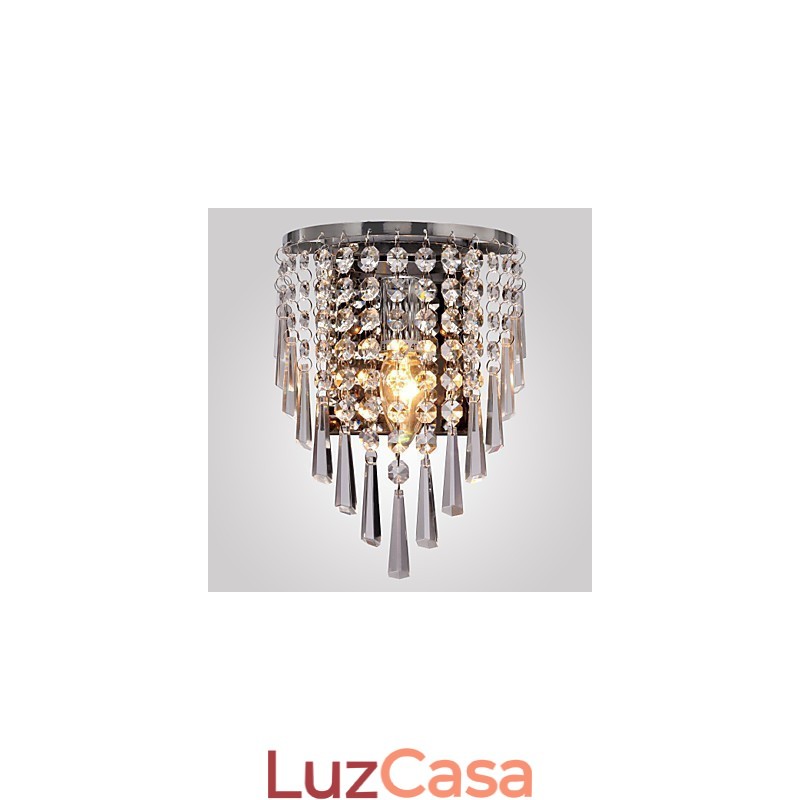 Luminária de parede semicircular em Crystal Feature