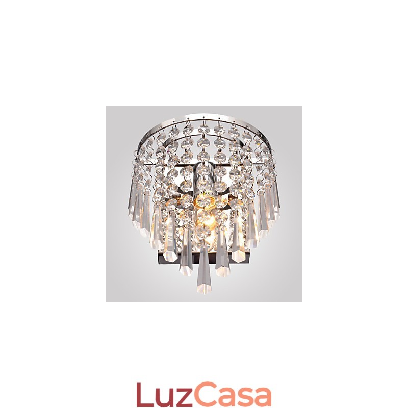 Luminária de parede semicircular em Crystal Feature