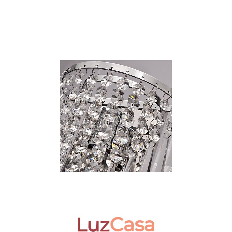 Luminária de parede semicircular em Crystal Feature