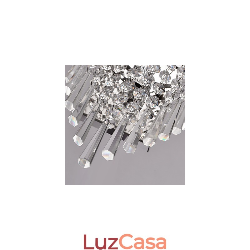 Luminária de parede semicircular em Crystal Feature