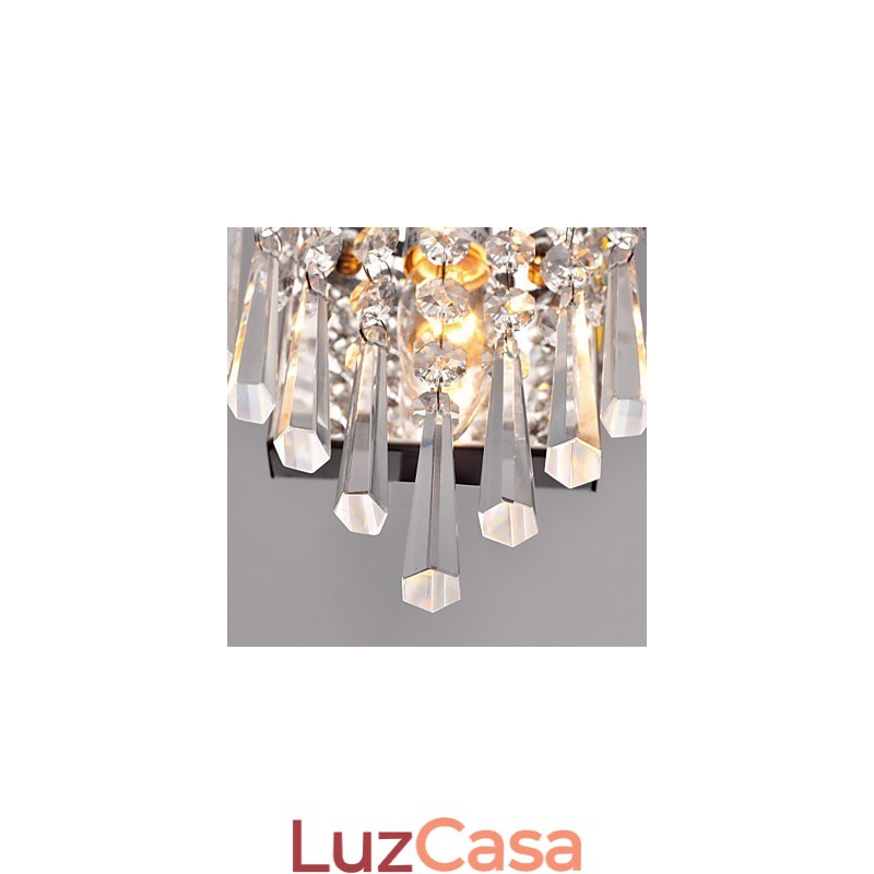 Luminária de parede semicircular em Crystal Feature