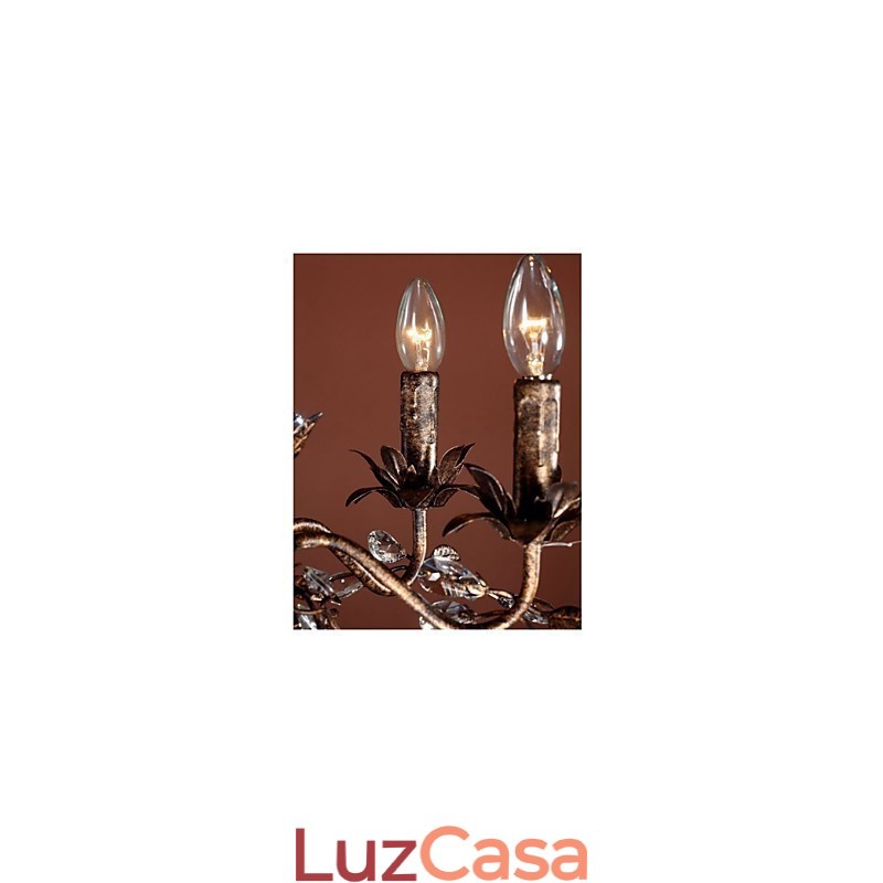 Lustre de metal de latão antigo estilo vela vintage