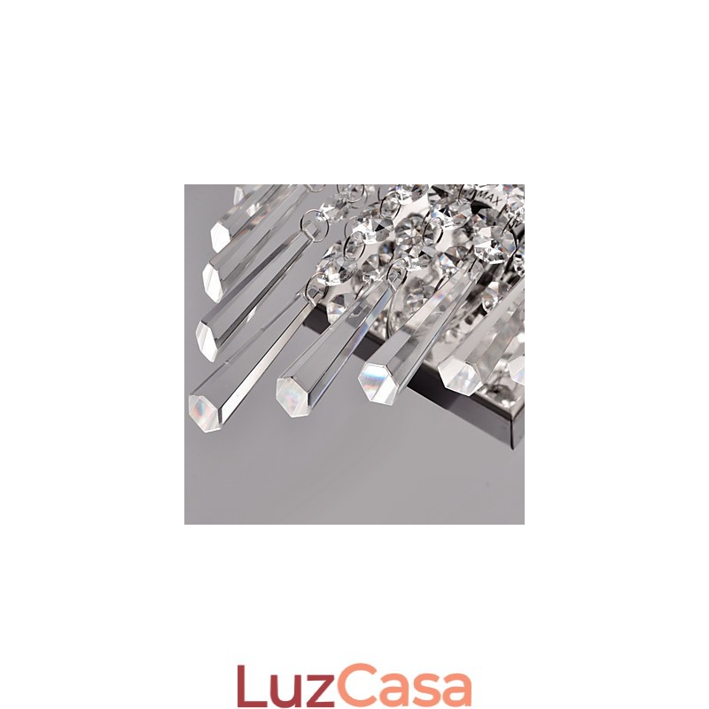 Luminária de parede semicircular em Crystal Feature
