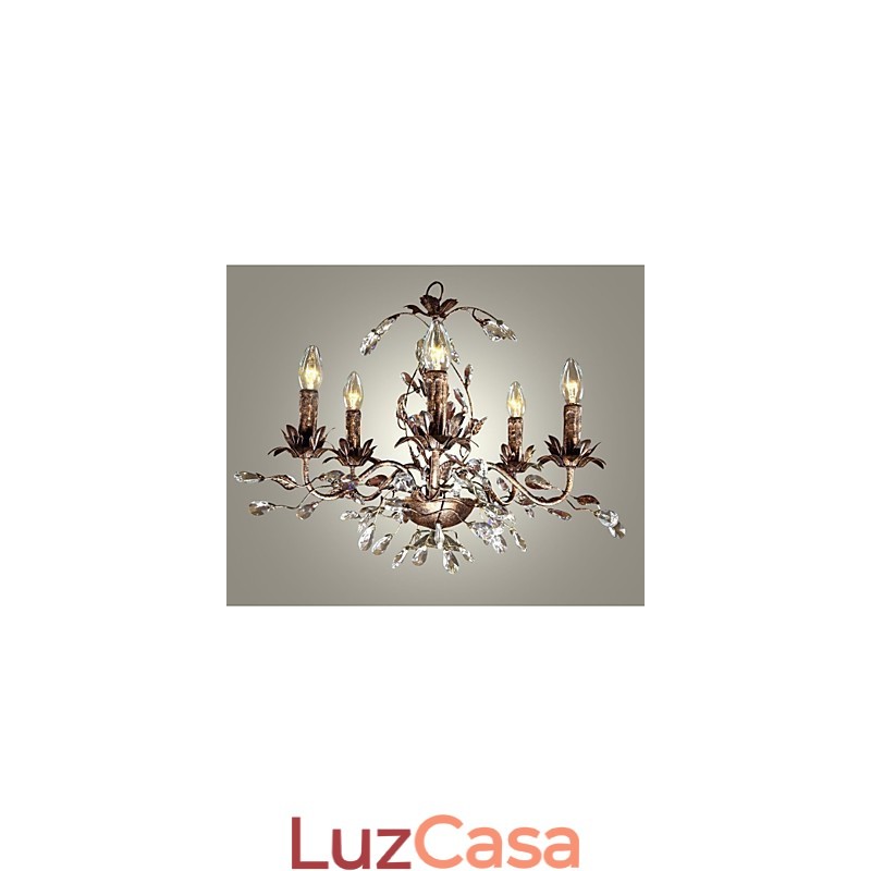 Lustre de metal de latão antigo estilo vela vintage