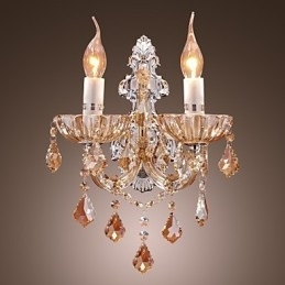 Elegante Luminária de Parede de Cristal com 2 Luzes