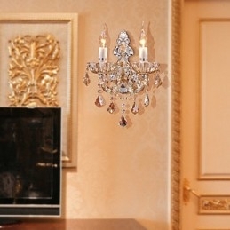 Elegante Luminária de Parede de Cristal com 2 Luzes