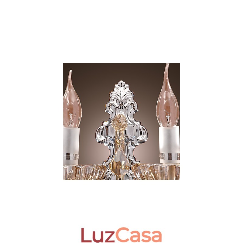 Elegante Luminária de Parede de Cristal com 2 Luzes