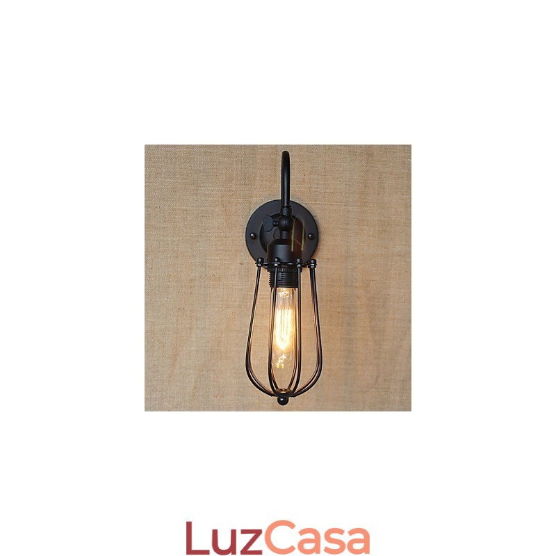 American Country Sala de estar Lâmpada Quarto Varanda Minimalista Preto Fosco Lâmpada de cabeceira Arte decorativa Parede