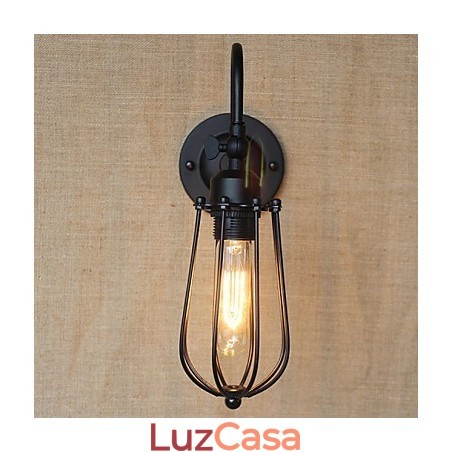 American Country Sala de estar Lâmpada Quarto Varanda Minimalista Preto Fosco Lâmpada de cabeceira Arte decorativa Parede American Country Sala de estar Lâmpada Quarto Varanda Minimalista Preto Fosco Lâmpada de cabeceira Arte decorativa Parede