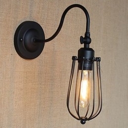 American Country Sala de estar Lâmpada Quarto Varanda Minimalista Preto Fosco Lâmpada de cabeceira Arte decorativa Parede