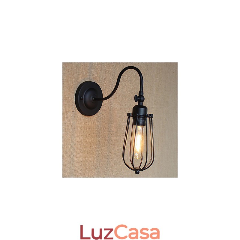 American Country Sala de estar Lâmpada Quarto Varanda Minimalista Preto Fosco Lâmpada de cabeceira Arte decorativa Parede