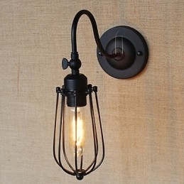 American Country Sala de estar Lâmpada Quarto Varanda Minimalista Preto Fosco Lâmpada de cabeceira Arte decorativa Parede