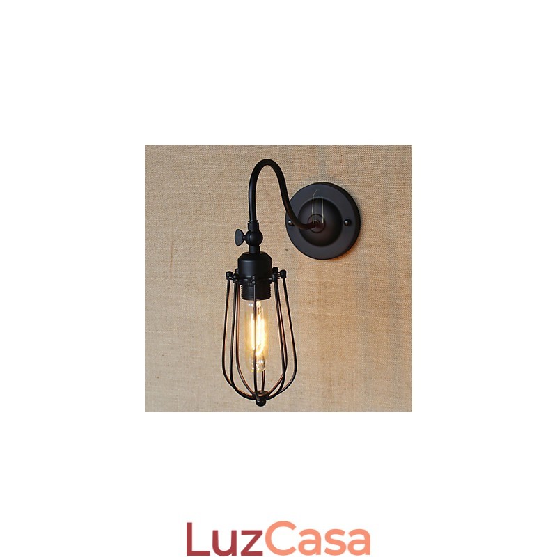 American Country Sala de estar Lâmpada Quarto Varanda Minimalista Preto Fosco Lâmpada de cabeceira Arte decorativa Parede