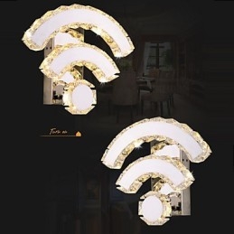 WIFI Cristal Wall Spots Cristal Moderno Contemporâneo Cama Sala Hotel Metal