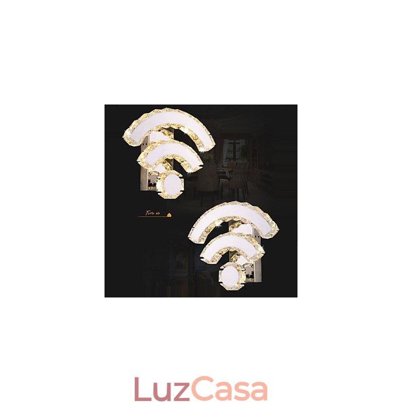 WIFI Cristal Wall Spots Cristal Moderno Contemporâneo Cama Sala Hotel Metal
