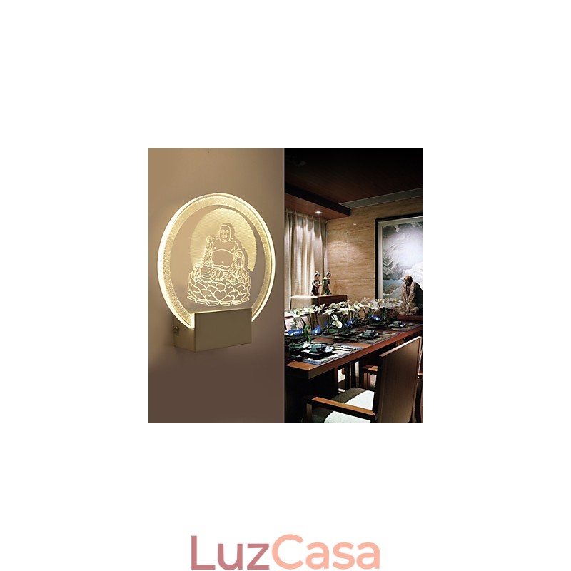 Luminária de parede acrílica PVC Lâmpada de luz Chip Moderna Contemporânea Metal