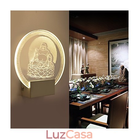 Luminária de parede acrílica PVC Lâmpada de luz Chip Moderna Contemporânea Metal
