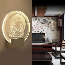 Luminária de parede acrílica PVC Lâmpada de luz Chip Moderna Contemporânea Metal