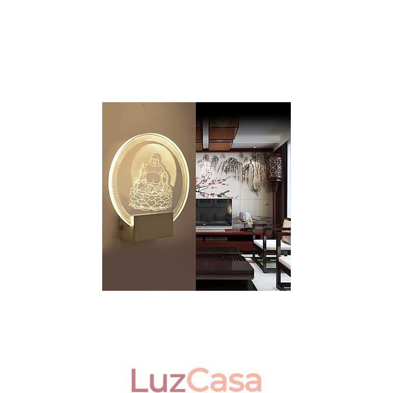 Luminária de parede acrílica PVC Lâmpada de luz Chip Moderna Contemporânea Metal