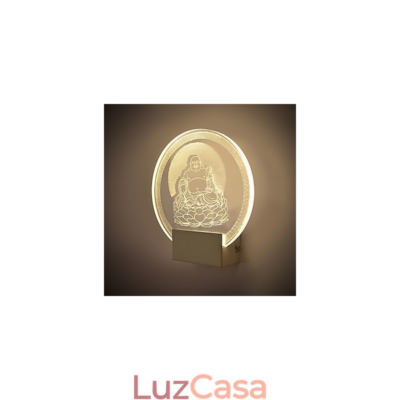 Luminária de parede acrílica PVC Lâmpada de luz Chip Moderna Contemporânea Metal