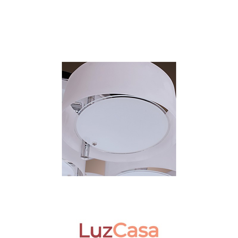 Lustre moderno contemporâneo de metal cromado com montagem embutida