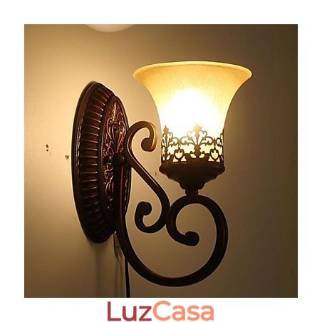 Europa Tipo Restaurando Formas Antigas Ferro Forjado Quarto Vidro Lâmpada de Parede Luz Europa Tipo Restaurando Formas Antigas Ferro Forjado Quarto Vidro Lâmpada de Parede Luz