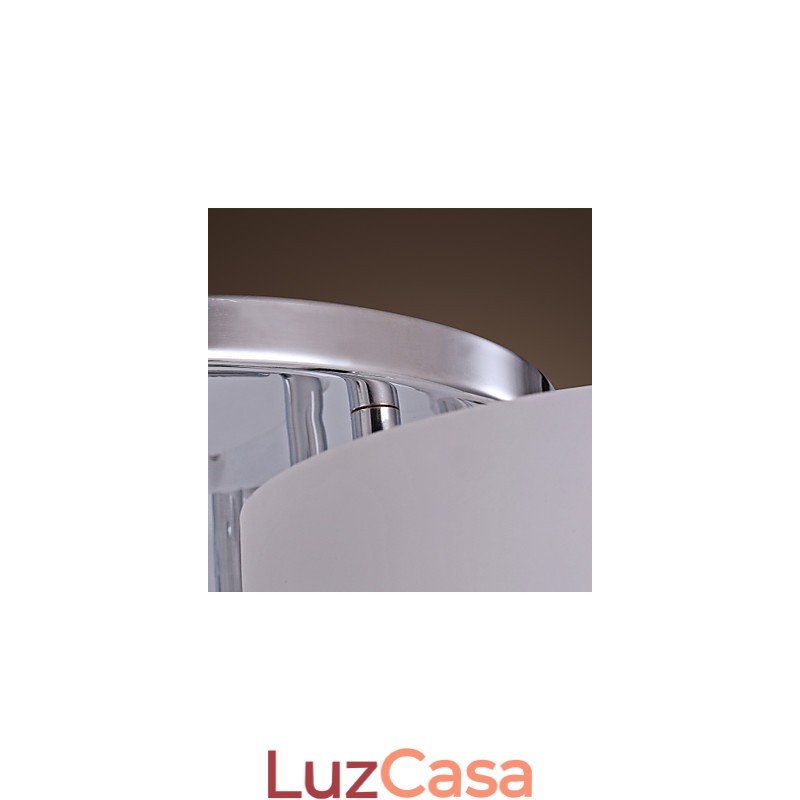 Lustre moderno contemporâneo de metal cromado com montagem embutida