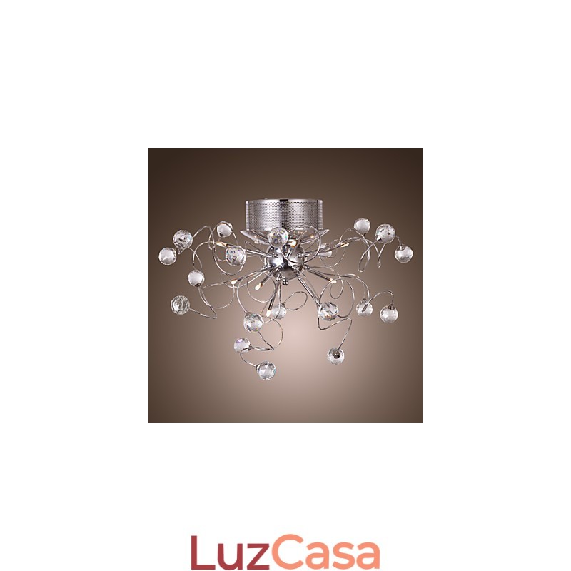 Lustre de Cristal Design Moderno Living 9 Luzes