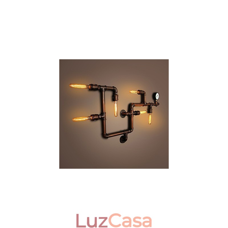 Luminária de parede Arandelas de parede 6 luzes Bronze Finsh Estilo industrial Rústico Lodge Metal