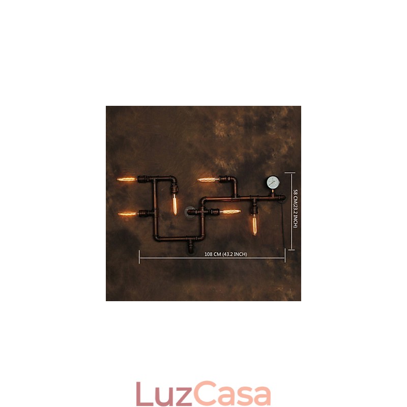 Luminária de parede Arandelas de parede 6 luzes Bronze Finsh Estilo industrial Rústico Lodge Metal