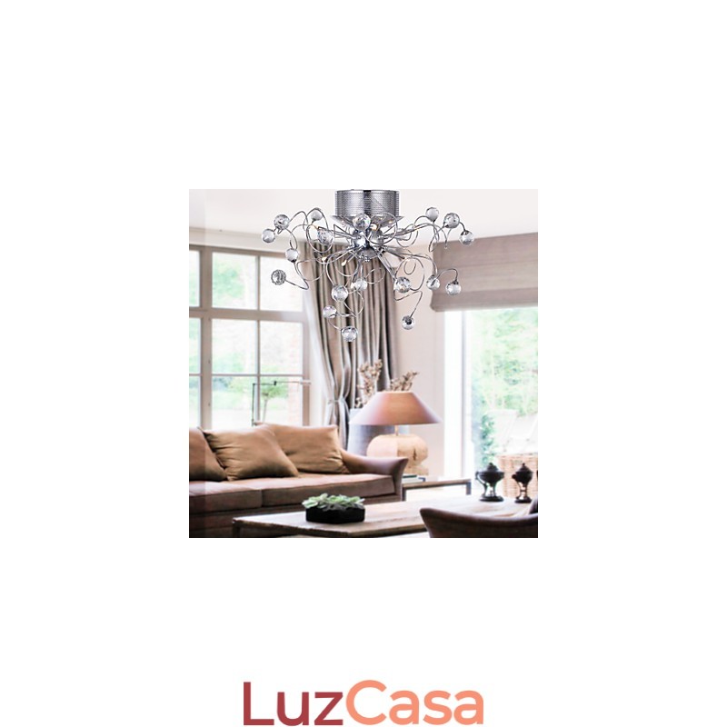 Lustre de Cristal Design Moderno Living 9 Luzes