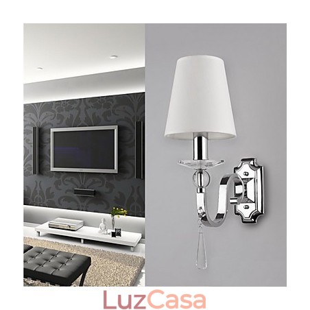 Luminária de parede branca quente com gotas de cristal Luminária de parede branca quente com gotas de cristal