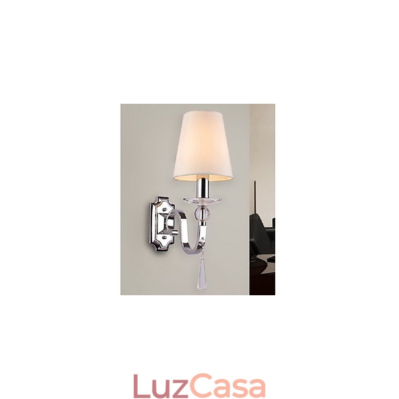 Luminária de parede branca quente com gotas de cristal