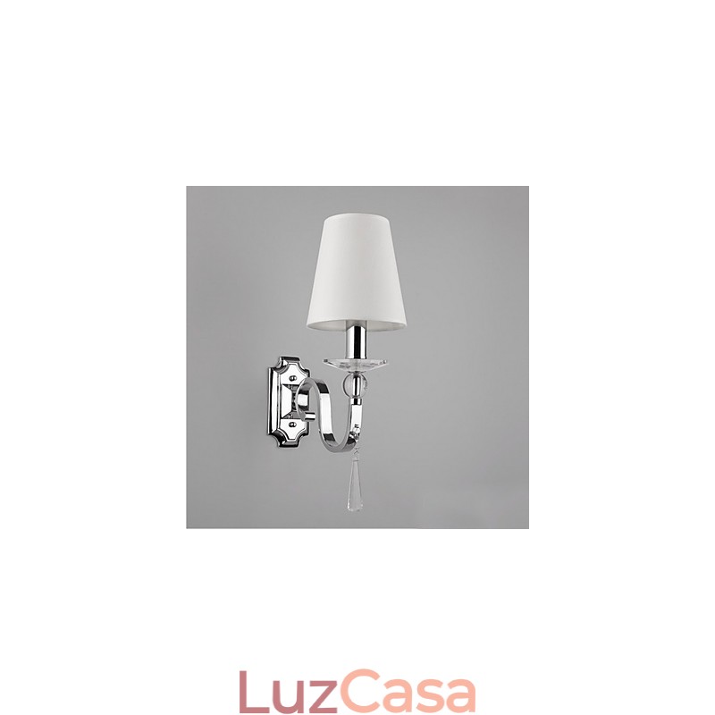 Luminária de parede branca quente com gotas de cristal
