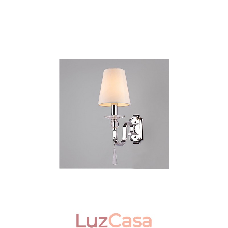 Luminária de parede branca quente com gotas de cristal