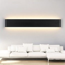 Apliques de parede modernos Luz Interior Preto Branco 72cm