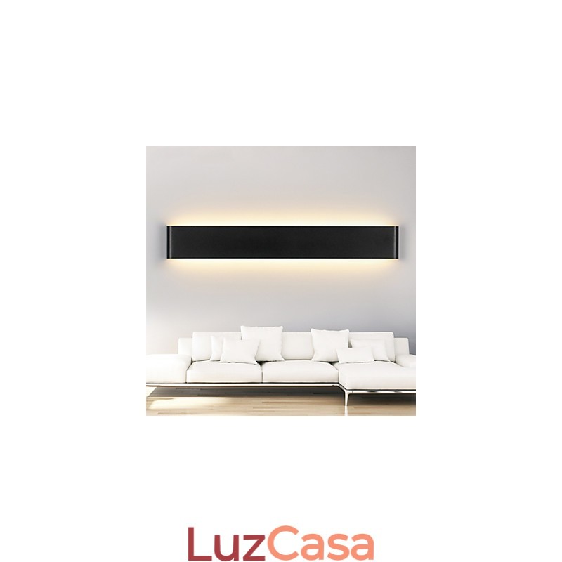 Apliques de parede modernos Luz Interior Preto Branco 72cm
