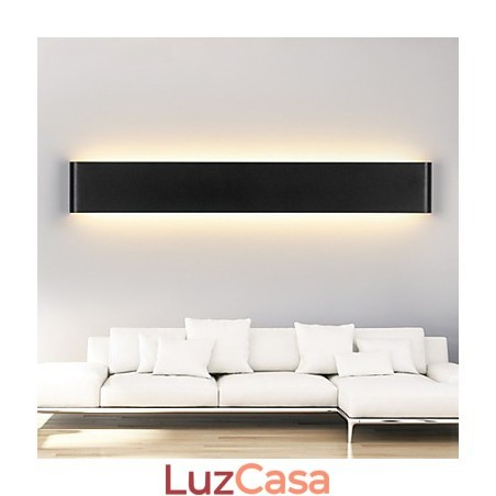 Apliques de parede modernos Luz Interior Preto Branco 72cm Apliques de parede modernos Luz Interior Preto Branco 72cm