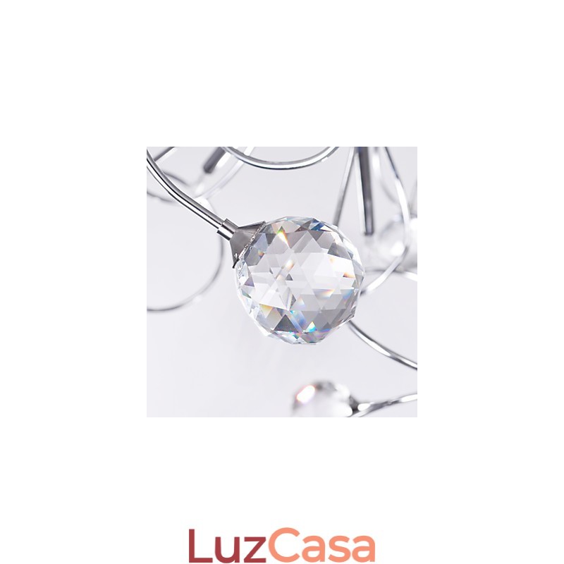 Lustre de Cristal Design Moderno Living 9 Luzes