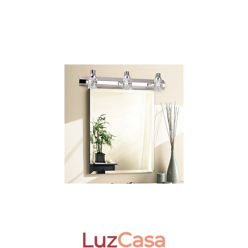 Luminária de parede moderna com cúpula de vidro e espelho frontal