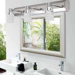 Luminária de parede moderna com cúpula de vidro e espelho frontal