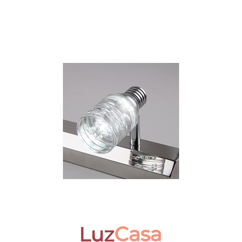 Luminária de parede moderna com cúpula de vidro e espelho frontal