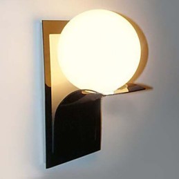 Luminária de parede para banheiro Globo moderno Metal Vidro Galvanoplastia