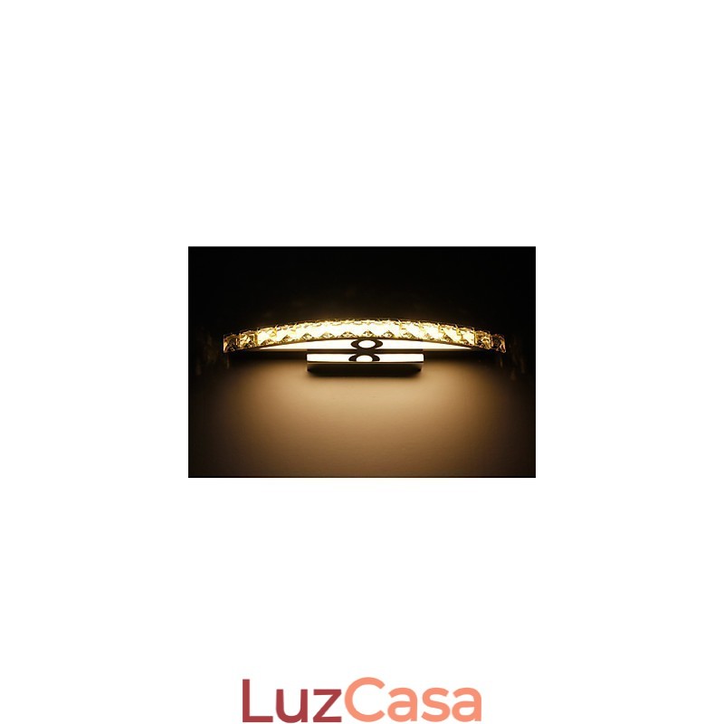 Iluminação de parede de cristal contemporânea de 18 W para banheiro