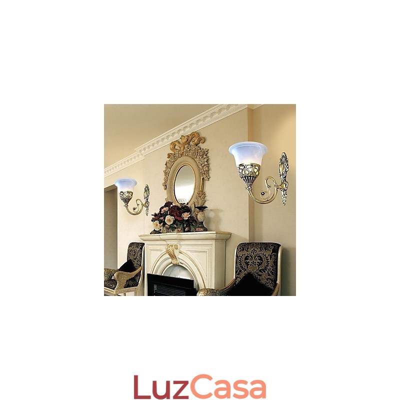 Arandelas de parede de bronze Luzes Moire Vidro Europeu Retro Clássico 220V