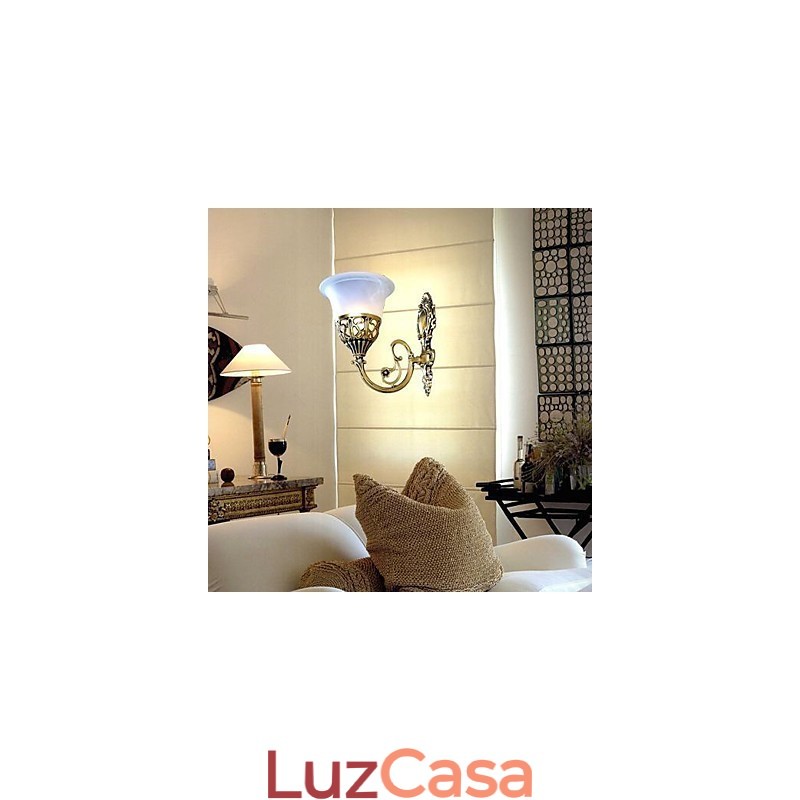 Arandelas de parede de bronze Luzes Moire Vidro Europeu Retro Clássico 220V